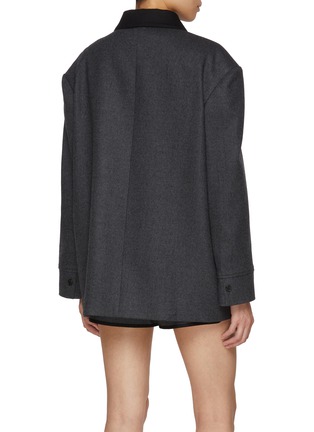 Back View - Click To Enlarge - ATELIER EDITION - Oversized Buttoned Pocket Wool Blend Jacket