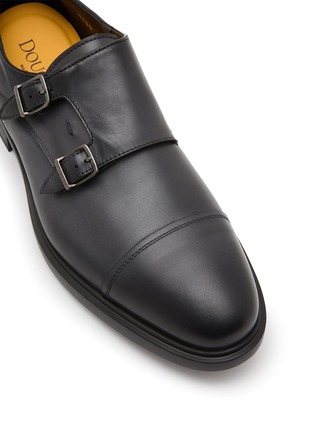 Detail View - Click To Enlarge - DOUCAL'S - Double Buckle Cap Toe Leather Shoes