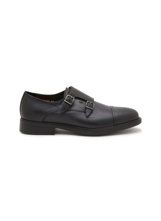 Main View - Click To Enlarge - DOUCAL'S - Double Buckle Cap Toe Leather Shoes