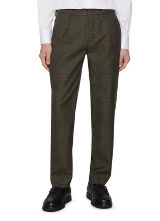 Main View - Click To Enlarge - BARENA - Pleated Chequered Wool Pants