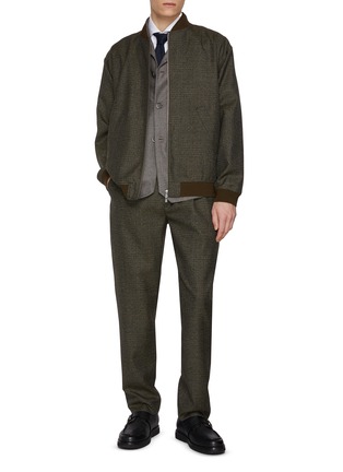 Figure View - Click To Enlarge - BARENA - Pleated Chequered Wool Pants