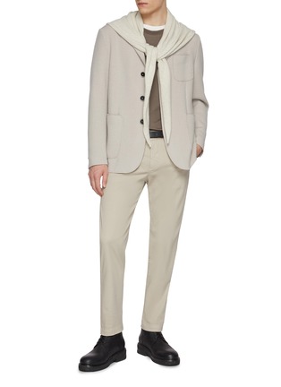 Figure View - Click To Enlarge - BARENA - Flat Front Elasticated Semi Jogger Pants