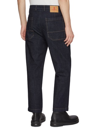 Back View - Click To Enlarge - BARENA - Pleated Carrot Dark Wash Jeans