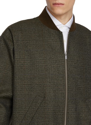  - BARENA - Varsity Chequered Zip Up Wool Jacket
