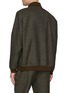 Back View - Click To Enlarge - BARENA - Varsity Chequered Zip Up Wool Jacket