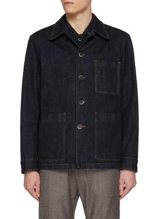Main View - Click To Enlarge - BARENA - Dark Wash Denim Overshirt Jacket