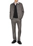 Figure View - Click To Enlarge - BARENA - Pinpoint Flannel Wool Overshirt