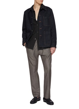 Figure View - Click To Enlarge - BARENA - Seeksucker Herringbone Shirt