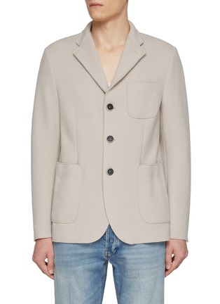 Main View - Click To Enlarge - BARENA - Patch Pocket Single Breasted Jersey Blazer