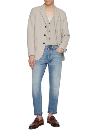Figure View - Click To Enlarge - BARENA - Patch Pocket Single Breasted Jersey Blazer