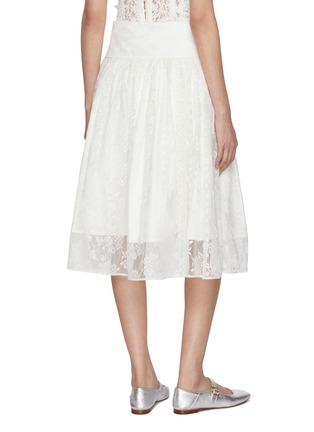 Back View - Click To Enlarge - ATELIER EDITION - Shirred Lace Midi Skirt
