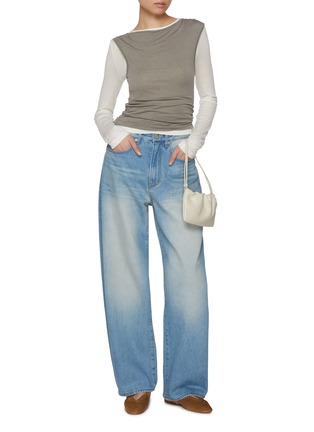 Figure View - Click To Enlarge - ATELIER EDITION - Cinch Back Light Wash Jeans