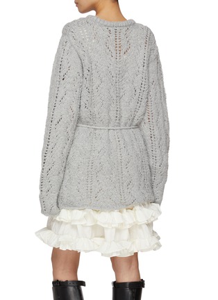 Back View - Click To Enlarge - ATELIER EDITION - Scotch Tie Waist Knit Sweater