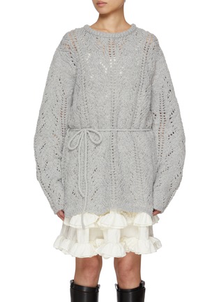 Main View - Click To Enlarge - ATELIER EDITION - Scotch Tie Waist Knit Sweater