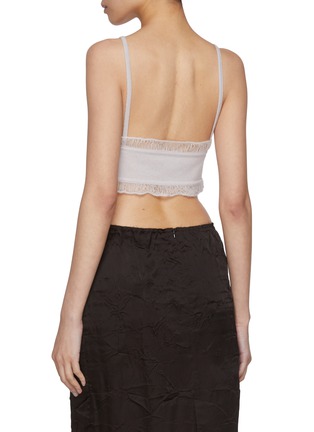 Back View - Click To Enlarge - ATELIER EDITION - Frill Trim Cashmere Bustier Top