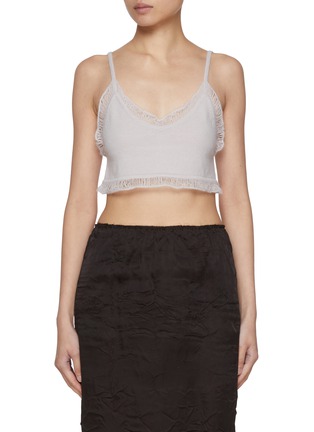 Main View - Click To Enlarge - ATELIER EDITION - Frill Trim Cashmere Bustier Top