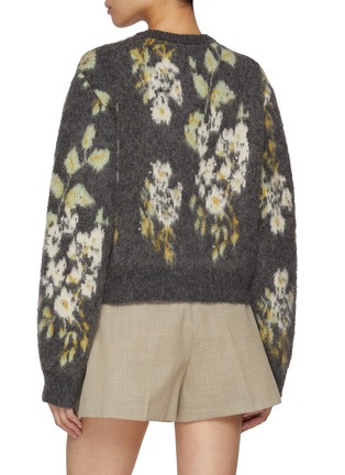 Back View - Click To Enlarge - ATELIER EDITION - Flower Motif Knit Cardigan