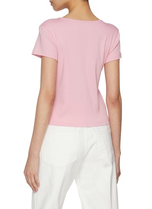 Back View - Click To Enlarge - ATELIER EDITION - Ribbed Darts Cotton Jersey T-Shirt