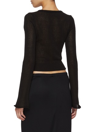 Back View - Click To Enlarge - ATELIER EDITION - Curl-Up Cotton Blend Knit Top