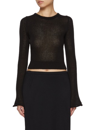 Main View - Click To Enlarge - ATELIER EDITION - Curl-Up Cotton Blend Knit Top