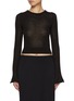 Main View - Click To Enlarge - ATELIER EDITION - Curl-Up Cotton Blend Knit Top