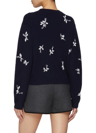 Back View - Click To Enlarge - ATELIER EDITION - Flower Beaded Wool Blend Cardigan