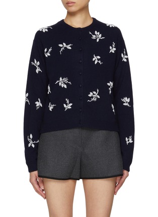 Main View - Click To Enlarge - ATELIER EDITION - Flower Beaded Wool Blend Cardigan