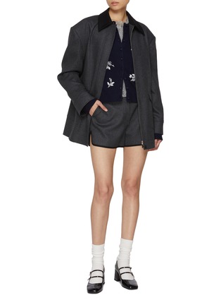 Figure View - Click To Enlarge - ATELIER EDITION - Flower Beaded Wool Blend Cardigan