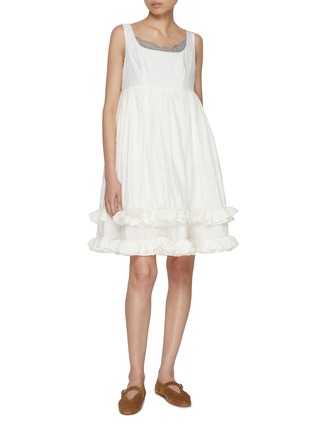Figure View - Click To Enlarge - ATELIER EDITION - Ruffled Cotton Dress
