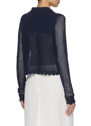 Back View - Click To Enlarge - ATELIER EDITION - 3D Flower Open Knit Cardigan