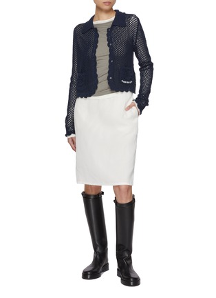 Figure View - Click To Enlarge - ATELIER EDITION - 3D Flower Open Knit Cardigan