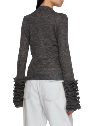 Back View - Click To Enlarge - ALAÏA - Frilled Cuff Knit Sweater