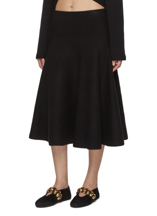 Front View - Click To Enlarge - ALAÏA - Cashmere Blend Knit A-Line Skirt