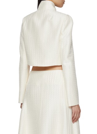 Back View - Click To Enlarge - ALAÏA - Open Front Cropped Silk Jacket