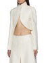 Front View - Click To Enlarge - ALAÏA - Open Front Cropped Silk Jacket