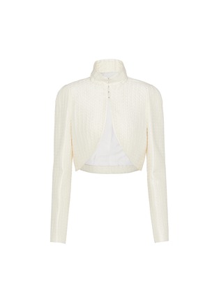 Main View - Click To Enlarge - ALAÏA - Open Front Cropped Silk Jacket