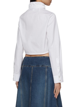 Back View - Click To Enlarge - ALAÏA - Victorian Trimmed Cotton Shirt