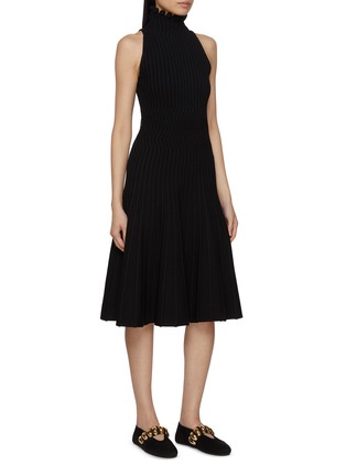 Front View - Click To Enlarge - ALAÏA - High Neck Flared Dress