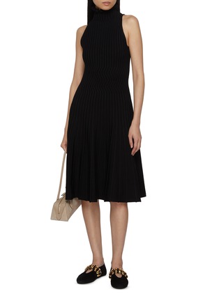Figure View - Click To Enlarge - ALAÏA - High Neck Flared Dress