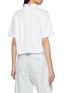 Back View - Click To Enlarge - ALAÏA - Textured Neck Cropped Cotton T-Shirt