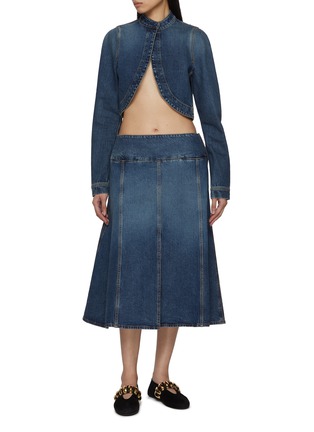 Figure View - Click To Enlarge - ALAÏA - Front Slit Denim Skirt
