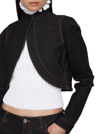  - ALAÏA - Open Front Cropped Denim Jacket