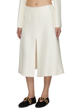 Front View - Click To Enlarge - ALAÏA - Front Slit Silk Skirt
