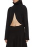 Front View - Click To Enlarge - ALAÏA - Open Front Cropped Turtleneck Top