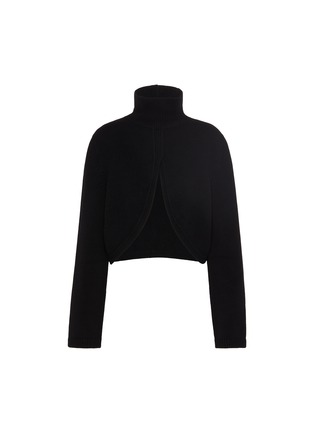 Main View - Click To Enlarge - ALAÏA - Open Front Cropped Turtleneck Top