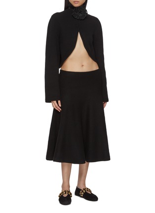 Figure View - Click To Enlarge - ALAÏA - Open Front Cropped Turtleneck Top