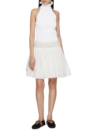 Figure View - Click To Enlarge - ALAÏA - Frilled Collar Halter Neck Top