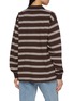 Back View - Click To Enlarge - DUNST - Striped Long Sleeve Cotton Polo Shirt