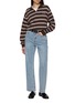 Figure View - Click To Enlarge - DUNST - Striped Long Sleeve Cotton Polo Shirt