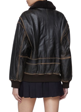 Back View - Click To Enlarge - DUNST - Shearling Collar Leather Jacket